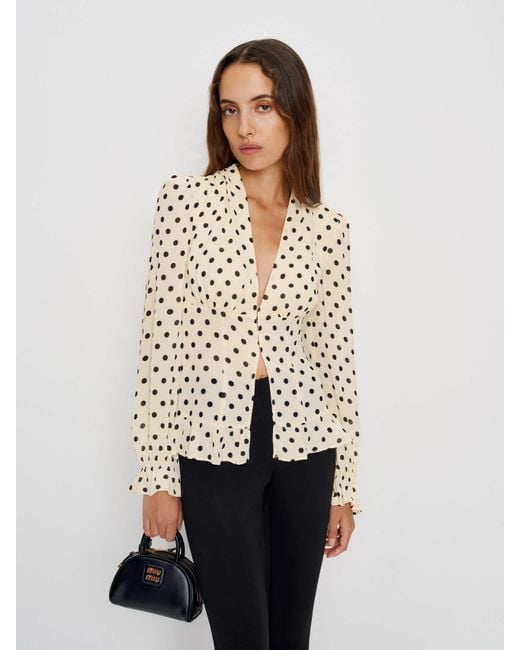 Reformation Natural Maple Cream Blouse 0