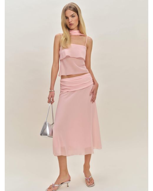 Reformation Pink Petites Olivia Low Waist Skirt 6P