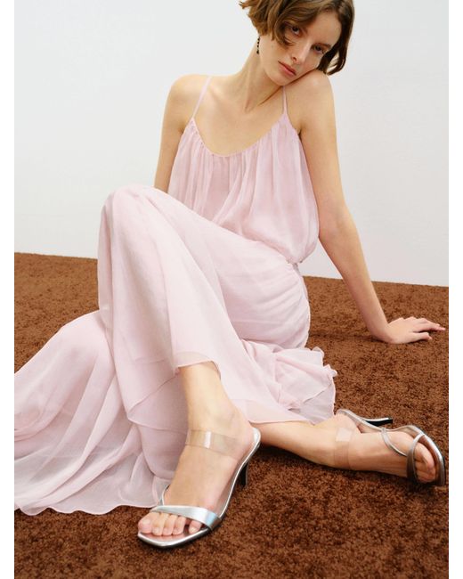 Reformation Pink Genine Heeled Sandal Leather Pvc 5