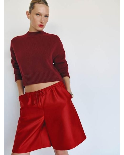 Reformation Red Remy Regenerative Wool Crew Sweater