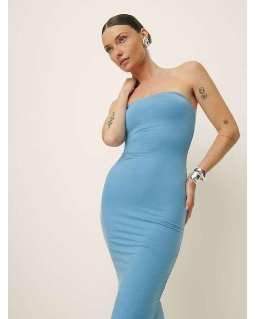 Reformation Blue Etta Knit Dress