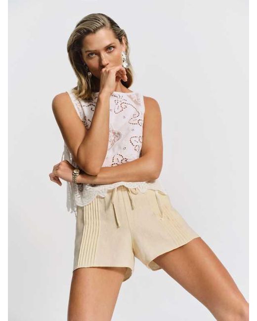 Reformation White Hannah Linen Low Rise Short