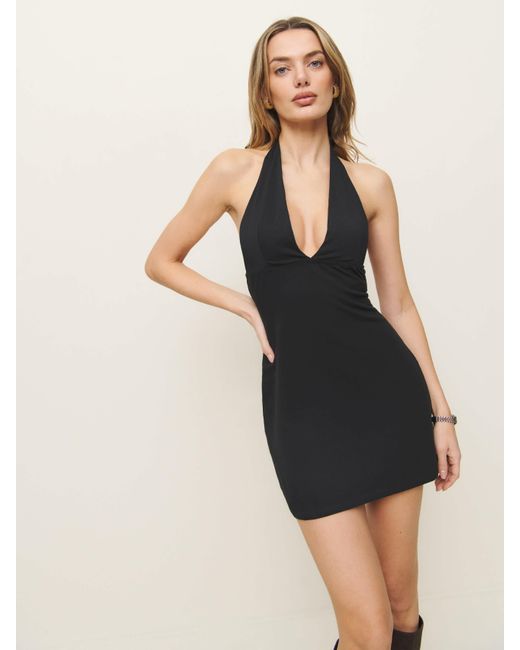 Reformation Black Baker Knit Dress