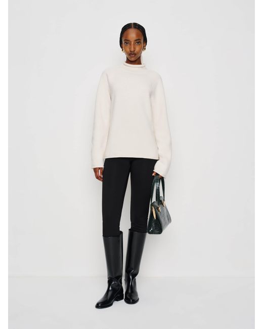 Reformation White Chamomile Regenerative Wool Sweater