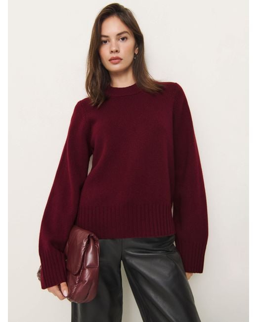 Reformation Red Calloway Regenerative Wool Crew