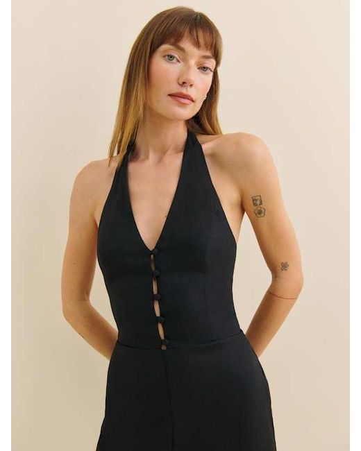 Reformation Natural Sofia Linen Jumpsuit