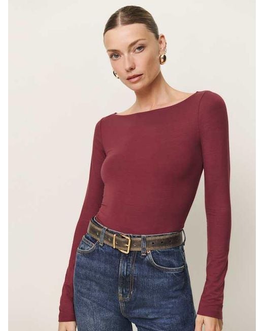 Reformation Red Wiley Knit Top