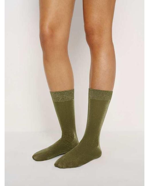 Reformation White Swedish Stockings Ines Shimmery Socks