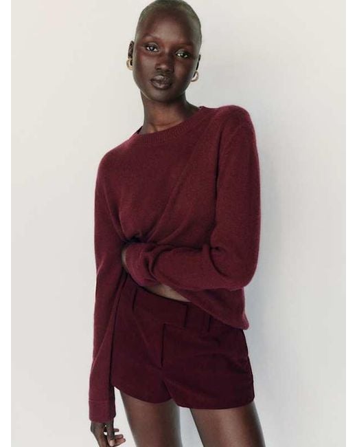 Reformation Red Cashmere Boyfriend Sweater