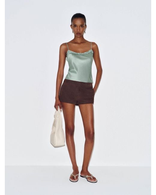 Reformation White Kristen Silk Top