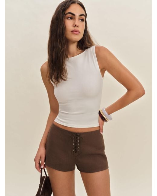 Reformation Natural Quin Linen Short 2