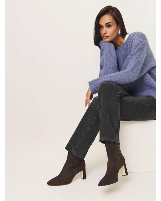 Reformation Blue Gillian Ankle Boot