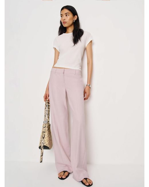 Reformation Pink Gisele Low Rise Pant Stripe 6