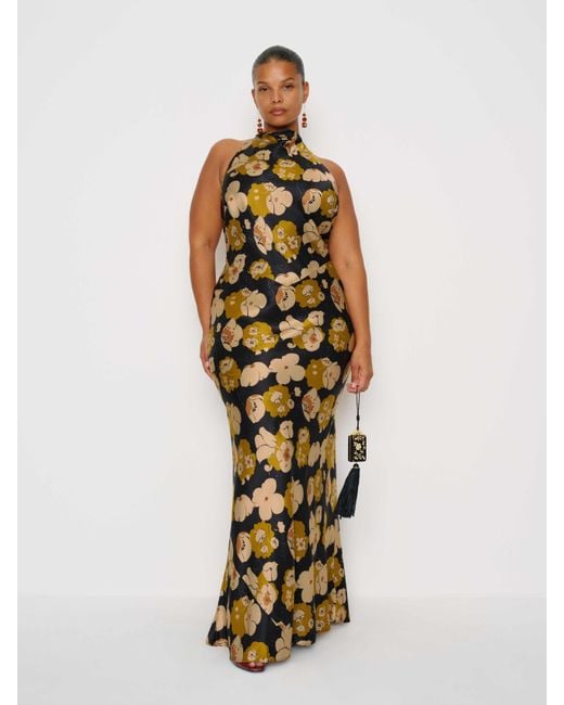 Reformation Black Bianca Silk Dress Es 14