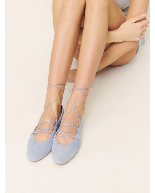 Reformation Blue Ulla Ballet Flat