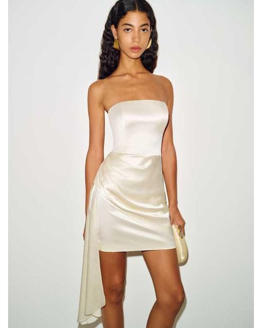 Reformation White Stephanie Silk Dress 0