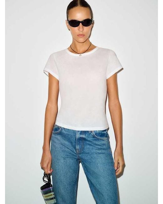 Reformation White Max Slim T-Shirt