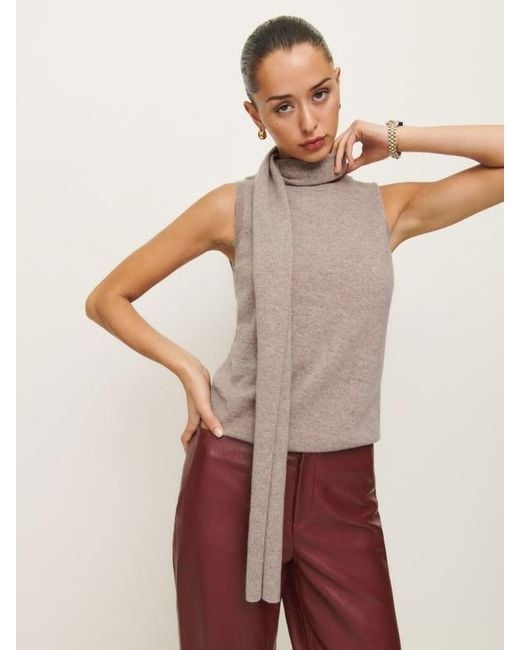 Reformation Gray Elena Cashmere Scarf Tank