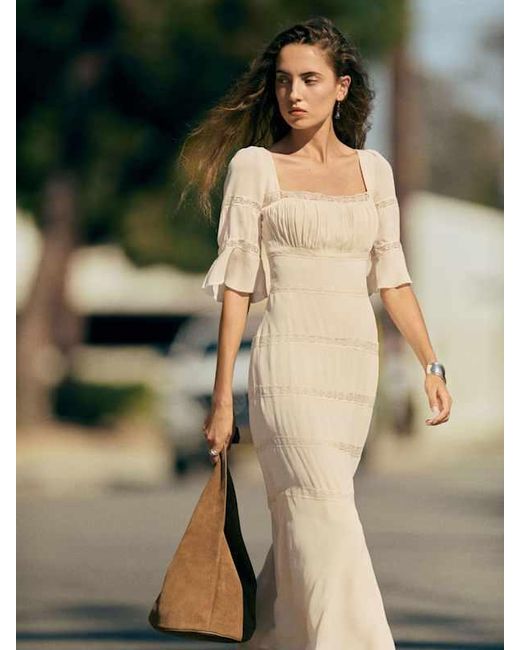 Reformation Natural Laverna Dress Lace 0