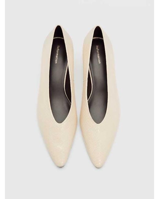 Reformation White Calista Kitten Heel Pump 6