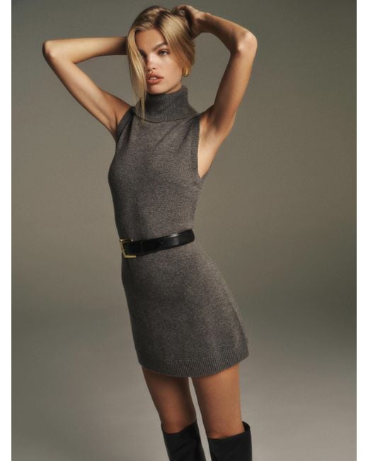 Reformation Multicolor Holland Cashmere Turtleneck Sweater Dress