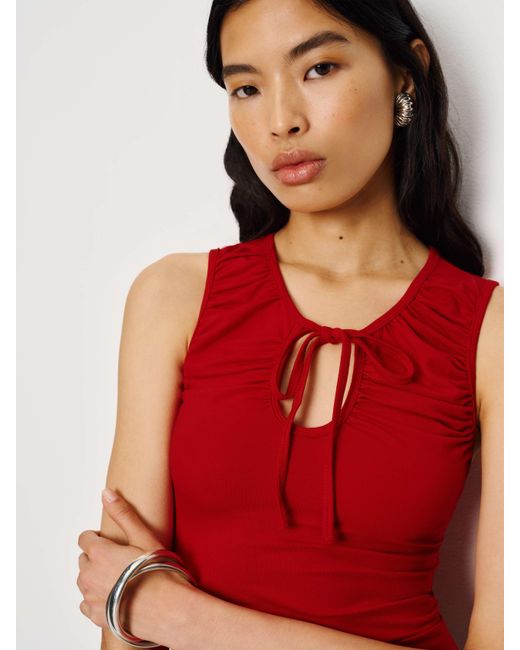 Reformation Red Bella Knit Top
