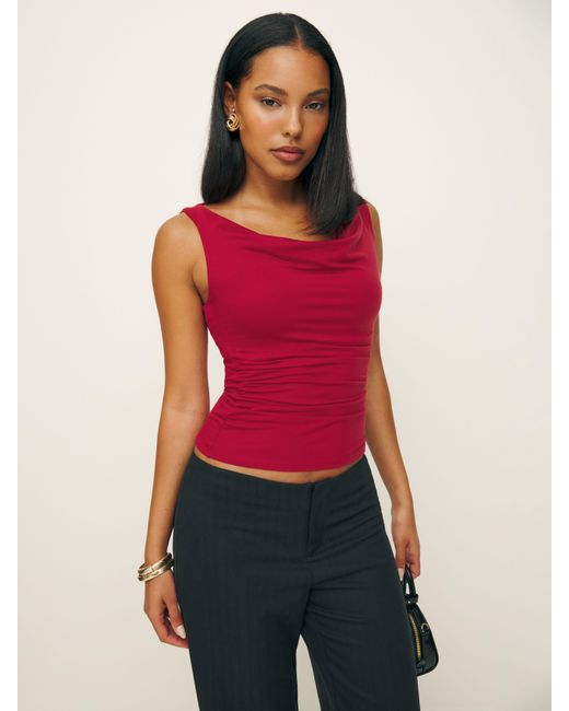 Reformation Red Darla Knit Top