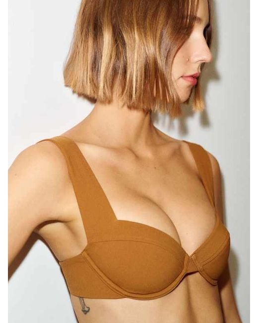 Reformation Metallic Viola Bikini Top