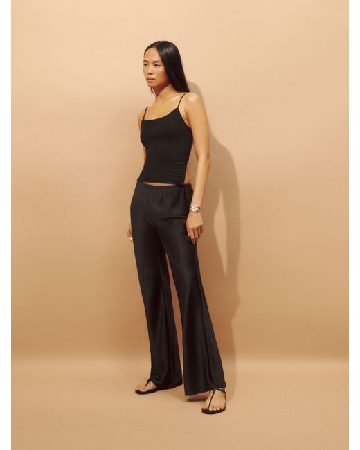 Reformation Natural Gale Satin Mid Rise Bias Pant