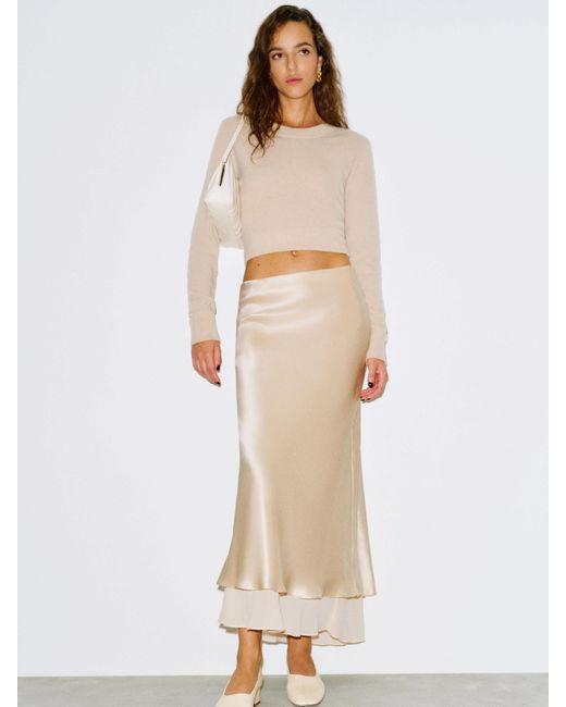 Reformation Natural Marcia Silk Skirt 6