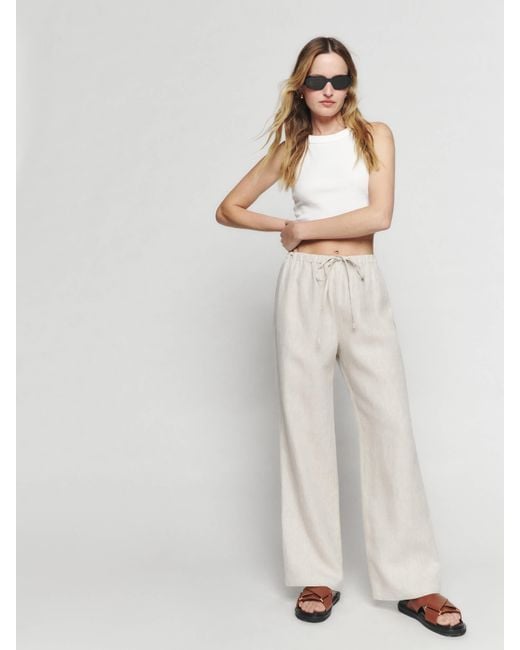 Reformation Natural Petites Olina Linen Pant
