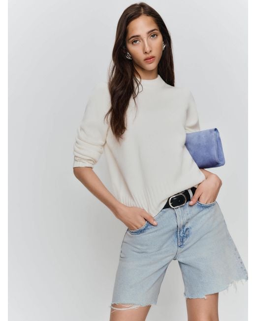 Reformation Gray Raye Mid Rise 6" Jean Shorts Denim