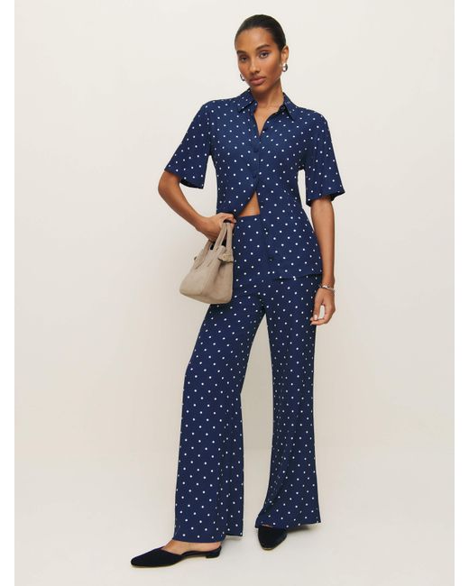 Reformation Blue Shawna Two Piece