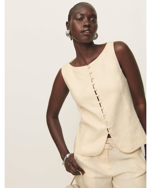 Reformation Natural Addison Linen Top
