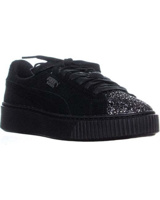 puma platform shoes black