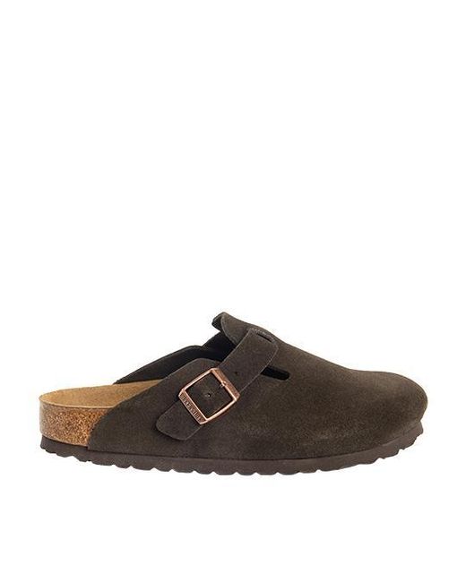 Birkenstock Boston Soft Footbed Mocha Suede in Brown - Lyst