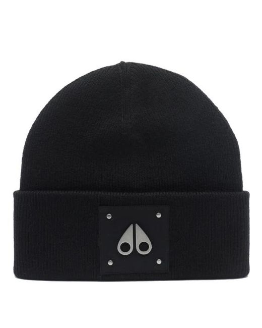 Cappello Logo Icon Beanie di Moose Knuckles in Black da Uomo