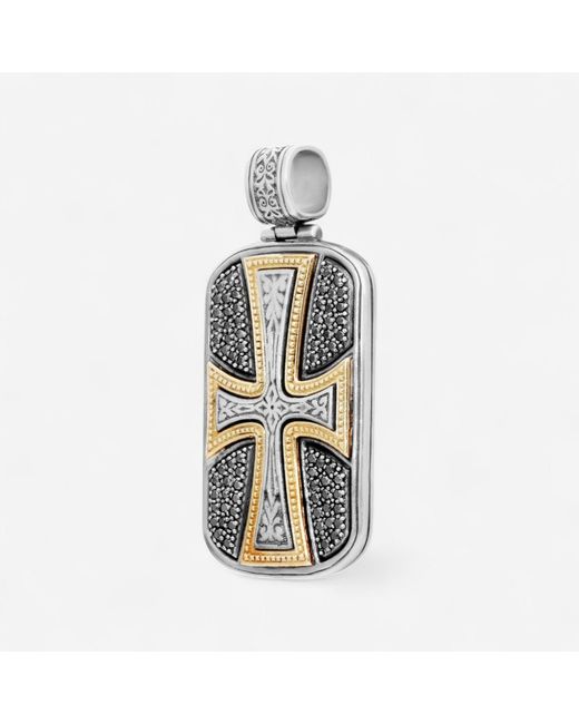 Konstantino White Sterling & 18K Diamond Cross Pendant Memk5057-110