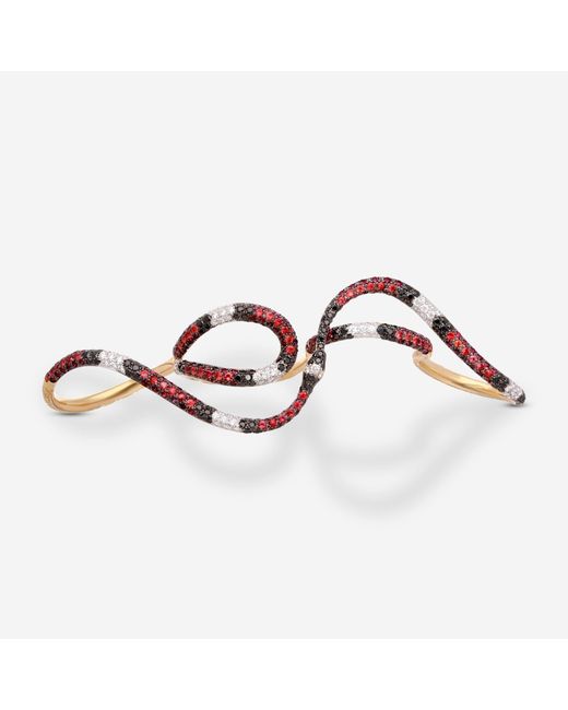 Gucci Yellow Ouroboros 18K Diamond, Sapphire & Tourmaline Multifinger Ring Ybc527017001