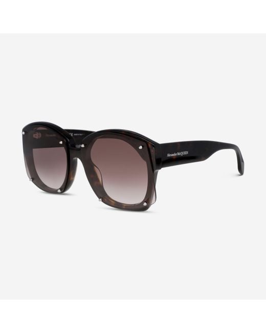 Alexander McQueen Brown Icons Square Acetate 61 Mm Ladies Sunglasses Am0334S-30011470002