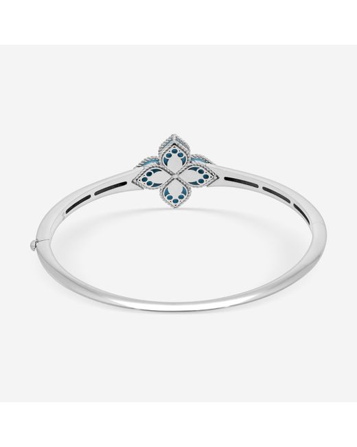 Roberto Coin Blue Venetian Princess 18K Jade And Diamond Bangle Bracelet 8883235Awbaxt