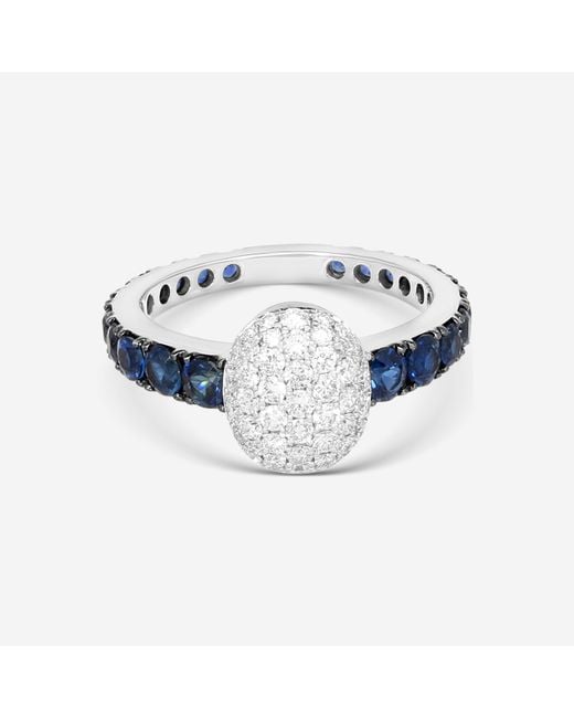 Crivelli Blue Girodito 18K Sapphire & Diamond Ring Sz. 6.75 035-R22687
