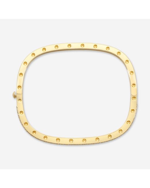 Roberto Coin Metallic Pois Moi 18K Diamond 1-Row Square Bangle Bracelet 888691Ahbaxs