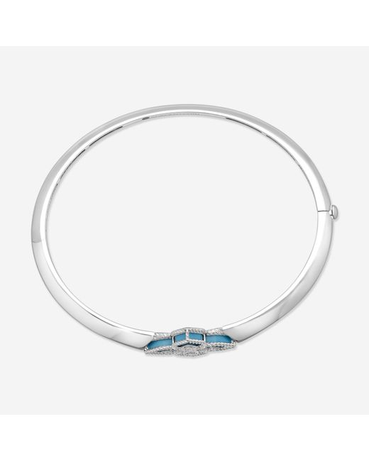 Roberto Coin Blue Venetian Princess 18K Jade And Diamond Bangle Bracelet 8883235Awbaxt