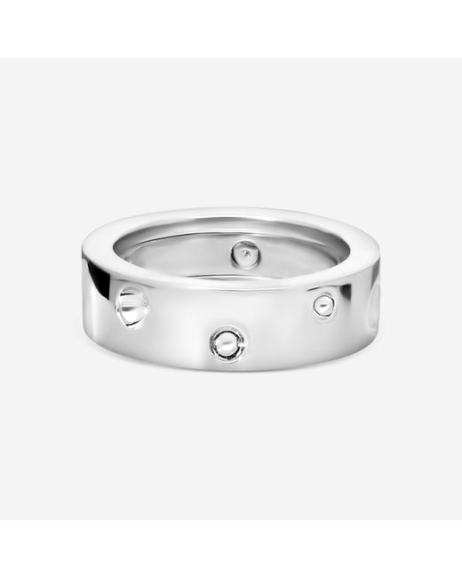 Roberto Coin Metallic Pois Moi Luna 18K Diamond Band Ring Sz. 6.5 8882504Aw65X