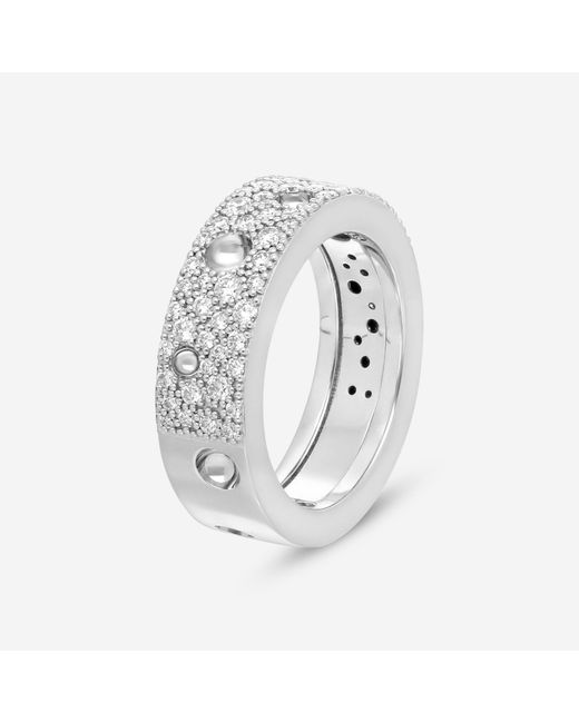 Roberto Coin Metallic Pois Moi Luna 18K Diamond Band Ring Sz. 6.5 8882509Aw65X