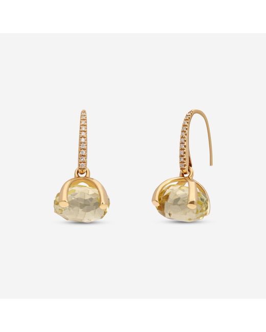 Nanis Metallic Bon-Bon 18K Diamond & Citrine Huggie Earrings Os1-474