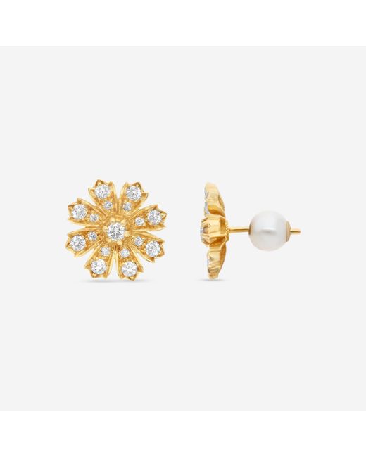 Gucci Metallic Flora 18K Diamond Stud Earrings Ybd58203300200U