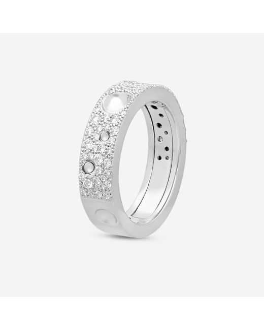 Roberto Coin Metallic Pois Moi Luna 18K Diamond Band Ring Sz. 10 8882509Aw05X