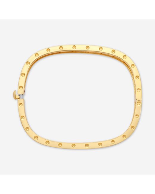 Roberto Coin Metallic Pois Moi 18K & Diamond 2-Row Square Bangle Bracelet 888536Ajbaxs